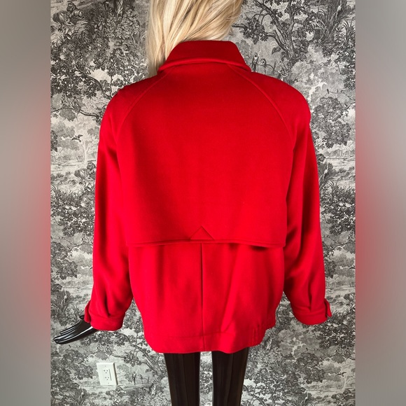 Red Wool Bomber-Style Coat - Picture 9 of 16